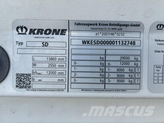 KRONE SE/DA03 DRYLINER 3-ACHS KOFFERAUFLIEGER Полуприцепы-Фургоны