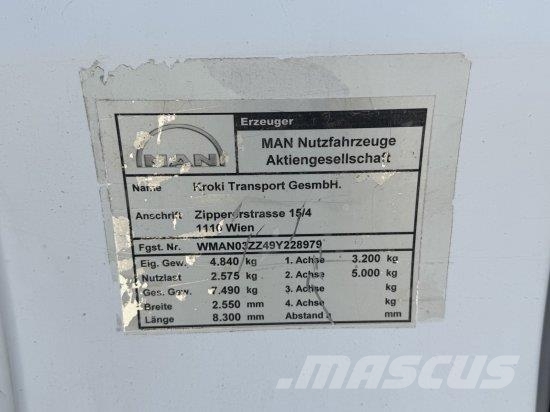 MAN TGL 7.180 4X2 BB TGL02/- EURO 4 Camión con caja abierta