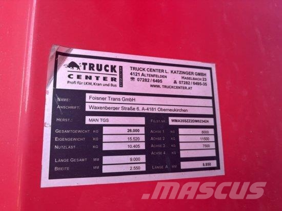MAN TGS 26.440 6X4 HYDRO 2-SEITENKIPPER, PALFINGER PK Грузовики-Самосвалы