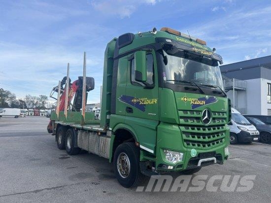 Mercedes-Benz AROCS 2858 6X4 BL HOLZTRANSPORT , KRAN BJ 2020!!! Hout-Bakwagens