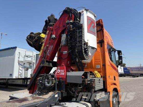 Scania R650 V8, 6X2, E6, LEDER, PENZ-CRANE 15Z - HOLZLADE 트랙터 유닛