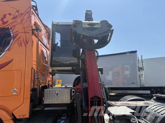 Scania R650 V8, 6X2, E6, LEDER, PENZ-CRANE 15Z - HOLZLADE 트랙터 유닛