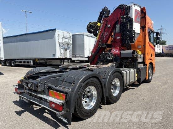 Scania R650 V8, 6X2, E6, LEDER, PENZ-CRANE 15Z - HOLZLADE 트랙터 유닛