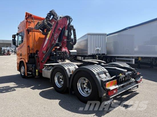 Scania R650 V8, 6X2, E6, LEDER, PENZ-CRANE 15Z - HOLZLADE 트랙터 유닛