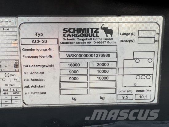 SCHMITZ ABROLLANHäNGER 2-ACHSIG, DREHKRANZ, ACF20 Remolques portacubetas