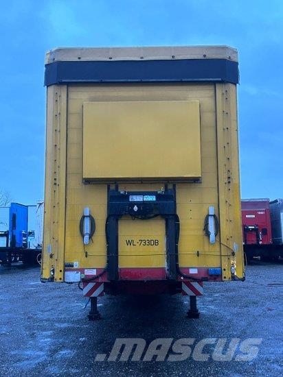SCHWARZMüLLER ,FAHRZEUGTRANSPORTER, MULDE + HUBDACH, EDSCHA-VE Semi-trailer med Gardinsider