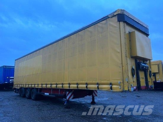 SCHWARZMüLLER ,FAHRZEUGTRANSPORTER, MULDE + HUBDACH, EDSCHA-VE Semi-trailer med Gardinsider