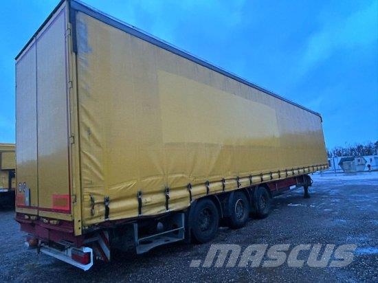 SCHWARZMüLLER ,FAHRZEUGTRANSPORTER, MULDE + HUBDACH, EDSCHA-VE Semi-trailer med Gardinsider