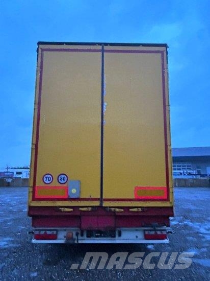 SCHWARZMüLLER ,FAHRZEUGTRANSPORTER, MULDE + HUBDACH, EDSCHA-VE Semi-trailer med Gardinsider