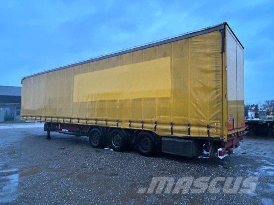 SCHWARZMüLLER ,FAHRZEUGTRANSPORTER, MULDE + HUBDACH, EDSCHA-VE Semi-trailer med Gardinsider