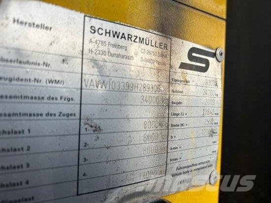 SCHWARZMüLLER SPEZIALAUFLIEGER SCHRäGLADER, COILMULDE, LIFTACHSE Semi-trailer med Gardinsider