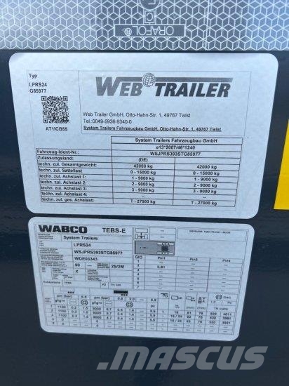 WEB TRAILER LPRS24 MITTEN-HECKSCHIEBER 1X20 FT 2X2 Containerframe semi-trailers