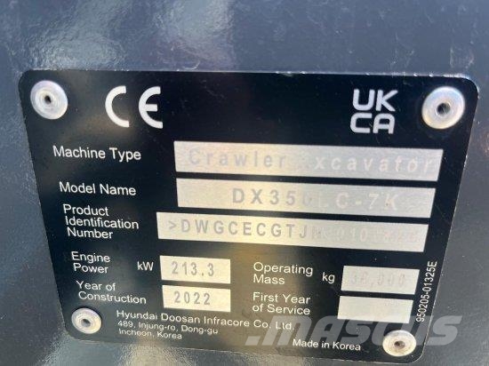 DOOSAN DX350 LC-7K KETTENBAGGER, 1X TIEFLöFFEL ,KAMERA Pelle sur chenilles