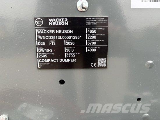 WACKER NEUSON,DUMPER DW40 Terrængående lastbiler