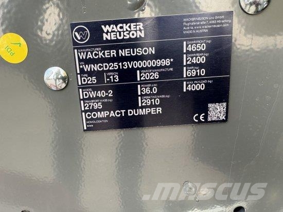 WACKER NEUSON,DUMPER DW40 Dúmpers articulados