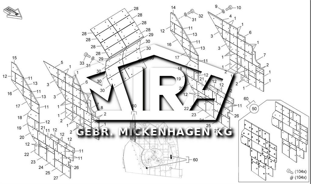 Kleemann MR 110 Evo / Verschleißauskleidung Motores y engranajes