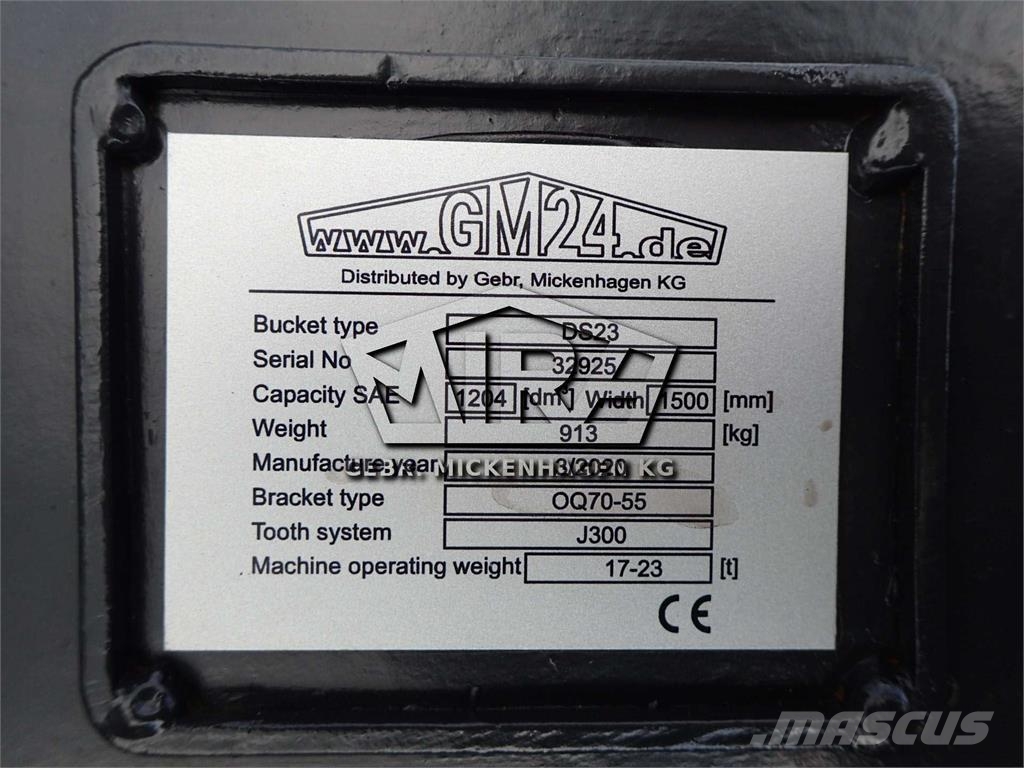 Oil Quick 1500 mm / OQ 70/55 Pelle rétro arrière