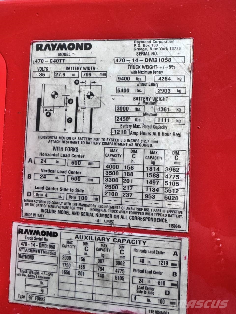 Raymond 470-C40TT Gaffeltrucker - Annet