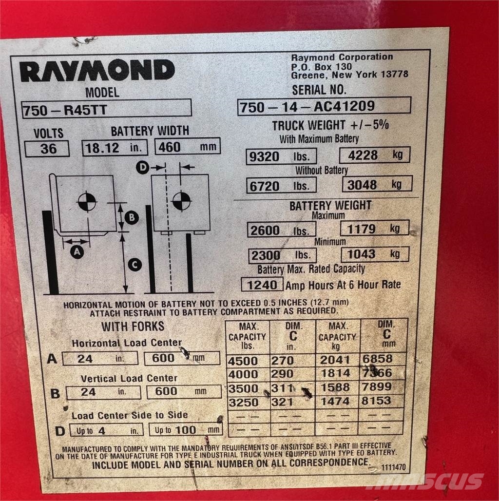 Raymond 750-R45TT Reachtruck voor hoog niveau