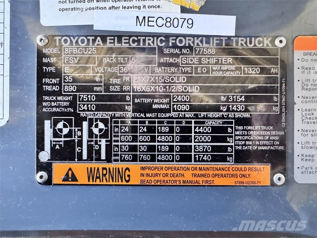 Toyota Material Handling 8FBCU25 其他叉车