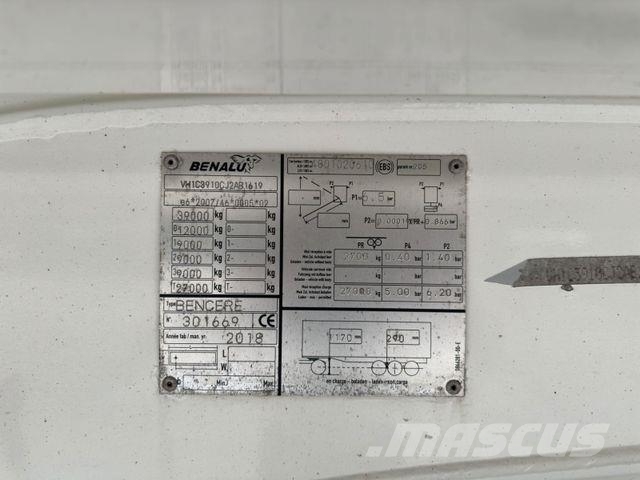 Benalu OPTILINER 106*LIFTING AXLE*50 m3*Full ALU*6240kg Kiper poluprikolice