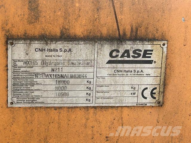 CASE Mobilbagger WX165 Wielgraafmachines