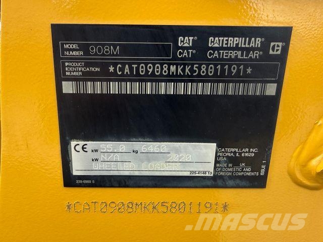 CAT 908M mit Schaufel und Gabel Cargadoras sobre ruedas