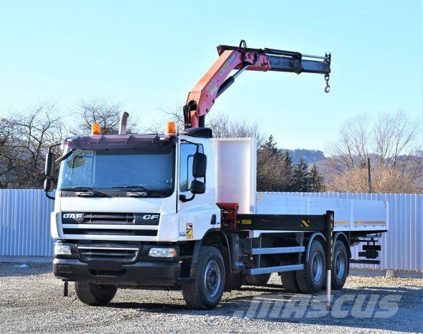 DAF CF 75.360 Pritsche 7,95 m + KRAN / FUNK * 6x4 Automobiliniai kranai