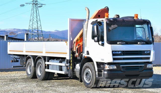 DAF CF 75.360 Pritsche 7,95 m + KRAN / FUNK * 6x4 Automobiliniai kranai