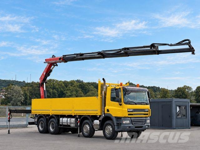 DAF CF 85.430 Pritsche 7,70 m + KRAN * 8x4! Darus teherautók