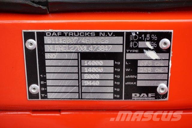 DAF LF / 290 / ACC / EURO 6 / BRAMOWIEC / DMC 14 00 Грузовики-Мультилифты