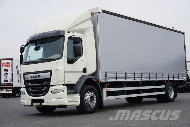 DAF LF / 290 / E 6 / FIRANKA + WINDA / ŁAD. 9 970 KG شاحنات بغطاء جانبي