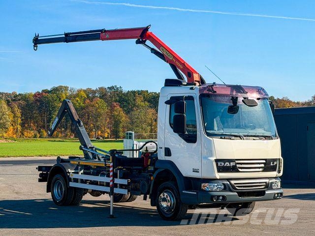 DAF LF 45.220 ABROLLKIPPER + PALFINGER PK 7001 FUNK Hook lift trucks
