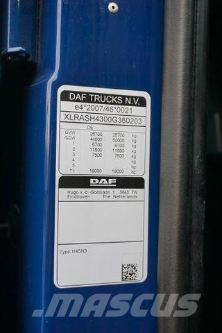 DAF XF / 480 / ACC / EURO 6 / SSC / MEGA / BDF / 7,8 Camiones chasis