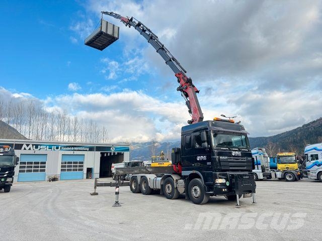DAF XF 510 8X4 BL Retarder SZM + LKW Kran Fassi F800 Flatbed / Dropside trucks