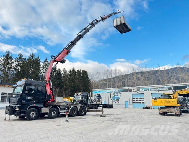 DAF XF 510 8X4 BL Retarder SZM + LKW Kran Fassi F800 Flatbed / Dropside trucks