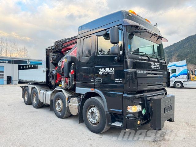 DAF XF 510 8X4 BL Retarder SZM + LKW Kran Fassi F800 Flatbed / Dropside trucks