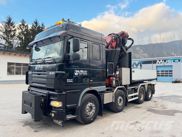 DAF XF 510 8X4 BL Retarder SZM + LKW Kran Fassi F800 Flatbed / Dropside trucks
