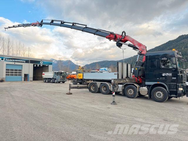DAF XF 510 8X4 BL Retarder SZM + LKW Kran Fassi F800 Flatbed / Dropside trucks