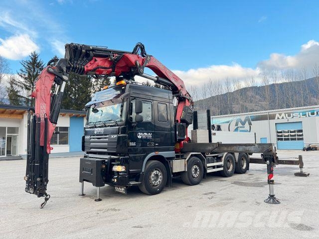 DAF XF 510 8X4 BL Retarder SZM + LKW Kran Fassi F800 Flatbed / Dropside trucks