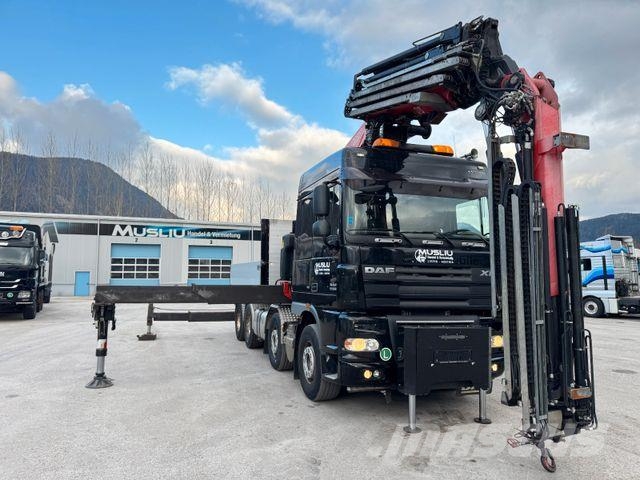 DAF XF 510 8X4 BL Retarder SZM + LKW Kran Fassi F800 Flatbed / Dropside trucks