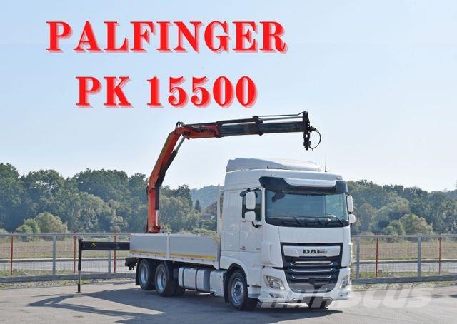 DAF XF 530 Pritsche 6,30 m + PK 15500 * TOPZUSTAND 起重機卡車