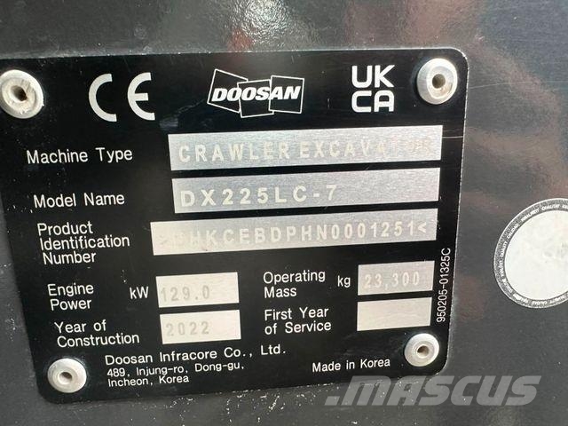 Doosan DX 225 LC 7 Rupsgraafmachines