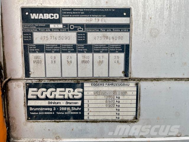 Eggers | Reifen: c.a. 80%*BPW*Edscha*1.Hand! カーテンサイダートレーラー