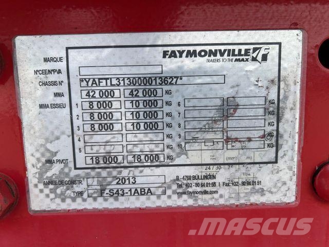 Faymonville F-S43-1ABA / hydr. Hubbed / Funk / Seilwinde نصف مقطورة مسطحة منخفضة