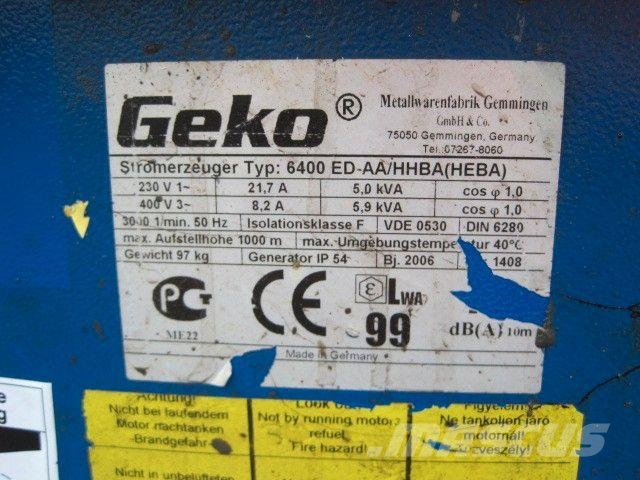 Geko Stromerzeuger 6400 ED-A-HHBA, Benzin 5,9 kVA Andere Zubehörteile