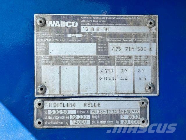 Heitling Silo 51m³ /TRIDEC/7Kammern /4Euter Semirremolques cisterna