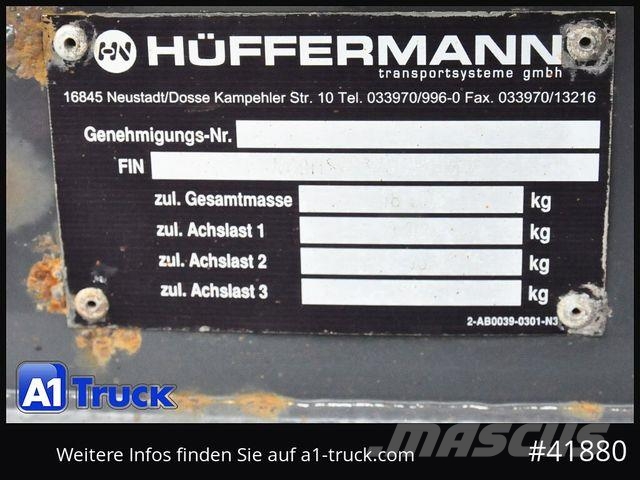 Hüffermann HSA 1870 LS, Luft, BPW, Scheibenbremse Remolques sin carrocería