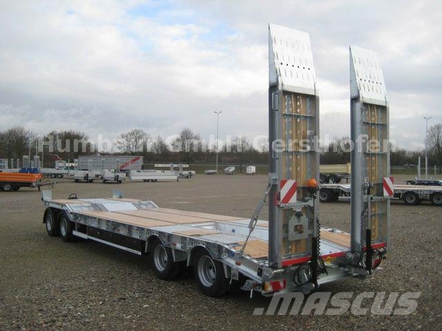 Humbaur 4-Achs-Tieflader Baggerstielmulde, Luftfederung Incarcator agabaritic