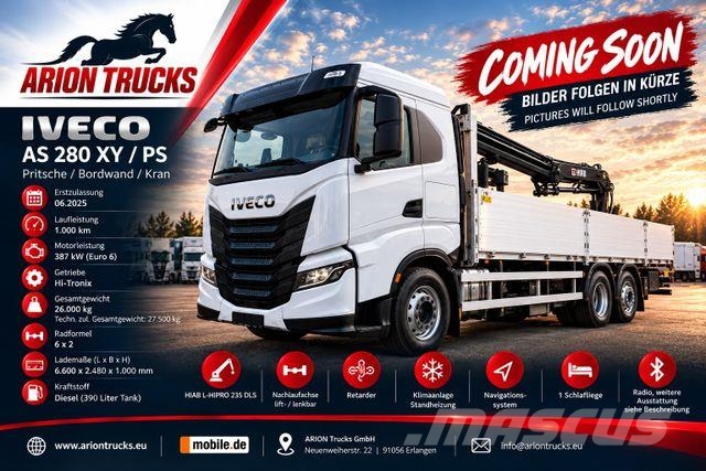 Iveco AS280 XY/PS Baustoff/Kran/HIAB/L-HIPRO235DLS/NLA Pritschenwagen/Pritschenwagen mit Seitenklappe